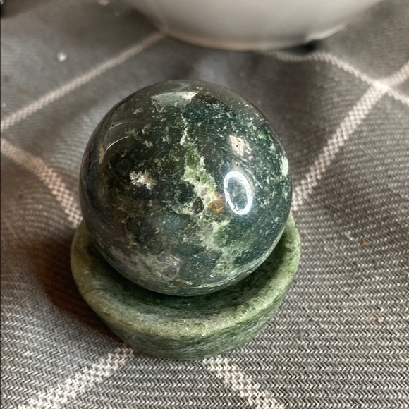 Green Ocean Jasper Sphere with Stand - Picture 1 of 3